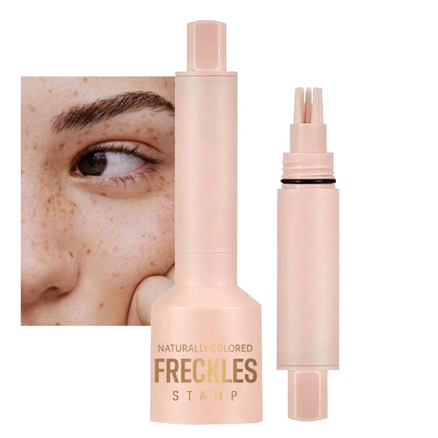 Hyesamyo Freckle Stamp Waterproof Sweatproof Long-Lasting Natural 4 Styles Freckle Makeup Tool (02# Medium)