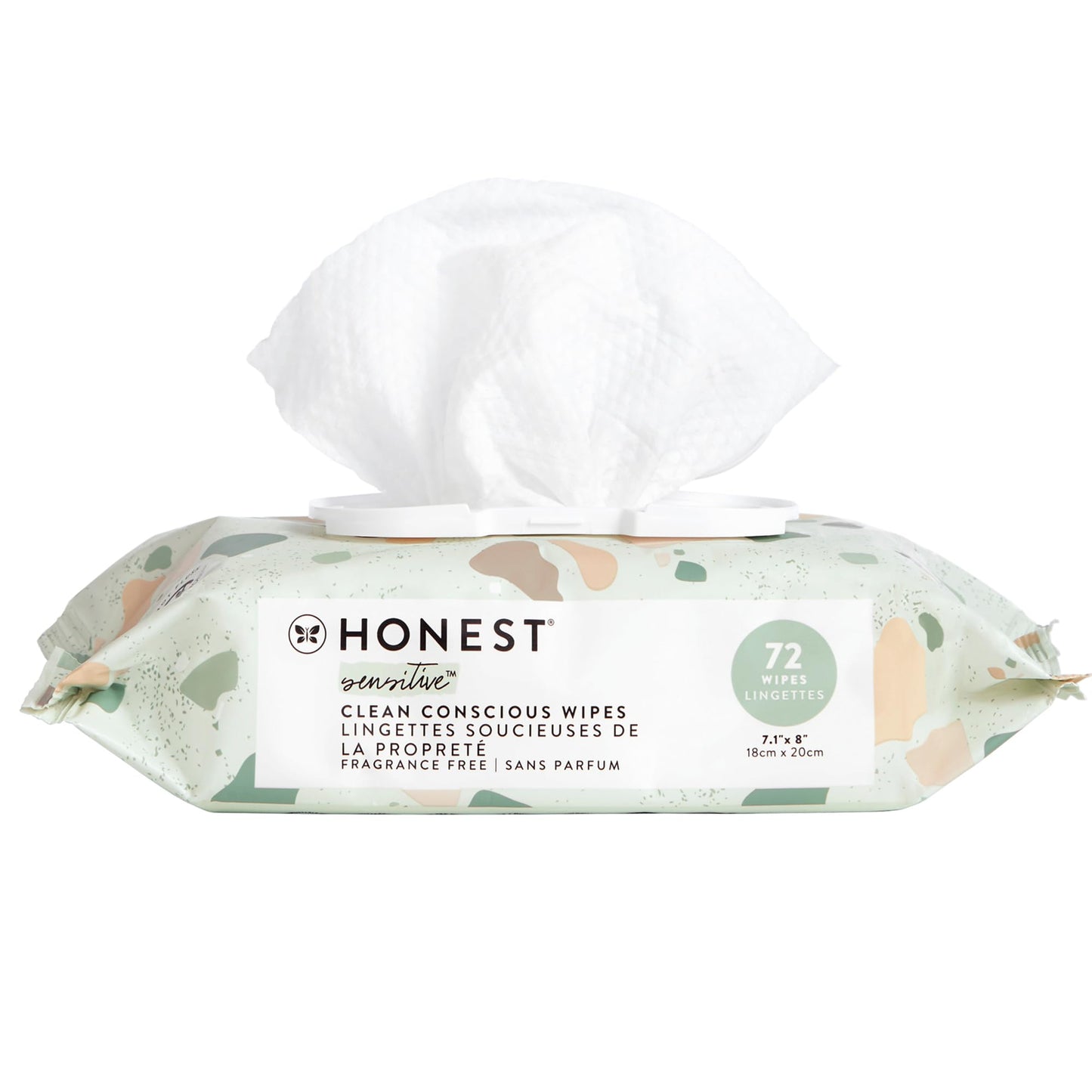 The Honest Company Unscented Wipes Over 99% Water Compostable Plant-Based Baby Hypoallergenic for Sensitive Skin EWG Verified Geo Mood 72 Count