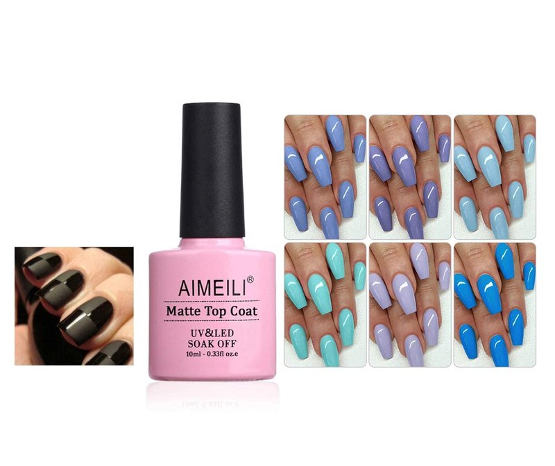 AIMEILI Blue Gel Nail Polish - No Wipe Matte Finish | Long-Lasting & Quick-Drying