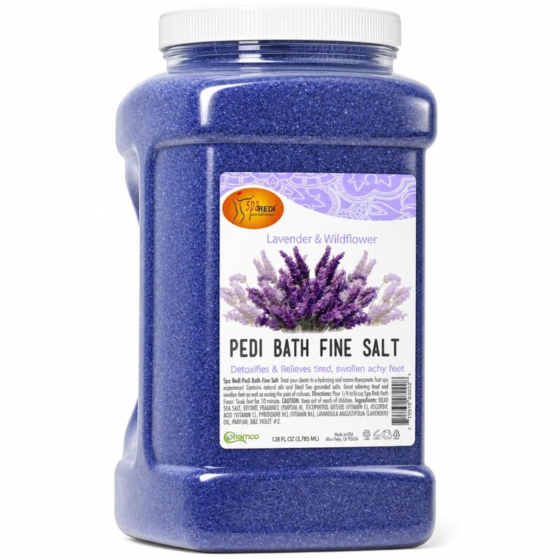 SPA REDI Foot Soak for Pedicure Preparation & Therapeutic Foot Treatment | Pure Mineral Power for Superior Detoxification & Deep Skin Nourishment | Luxurious Spa-Level Calm & Rejuvenation 128 Oz