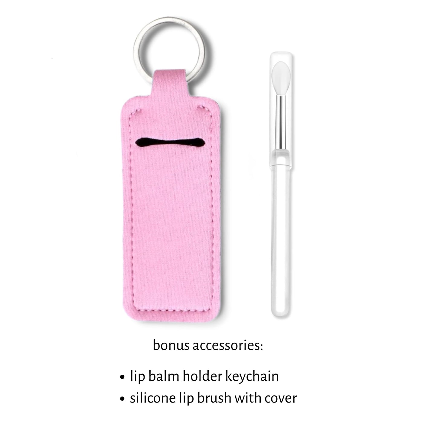 Set of 6 Medicated Lip Balms. Carmex Lip Balm Moisturizer: 3 Jars and 3 Tubes. Trusted Relief for Dry, Chapped Lips. Bundled with Silicone Lip Brush and Lip Balm Holder Keychain (Pink)