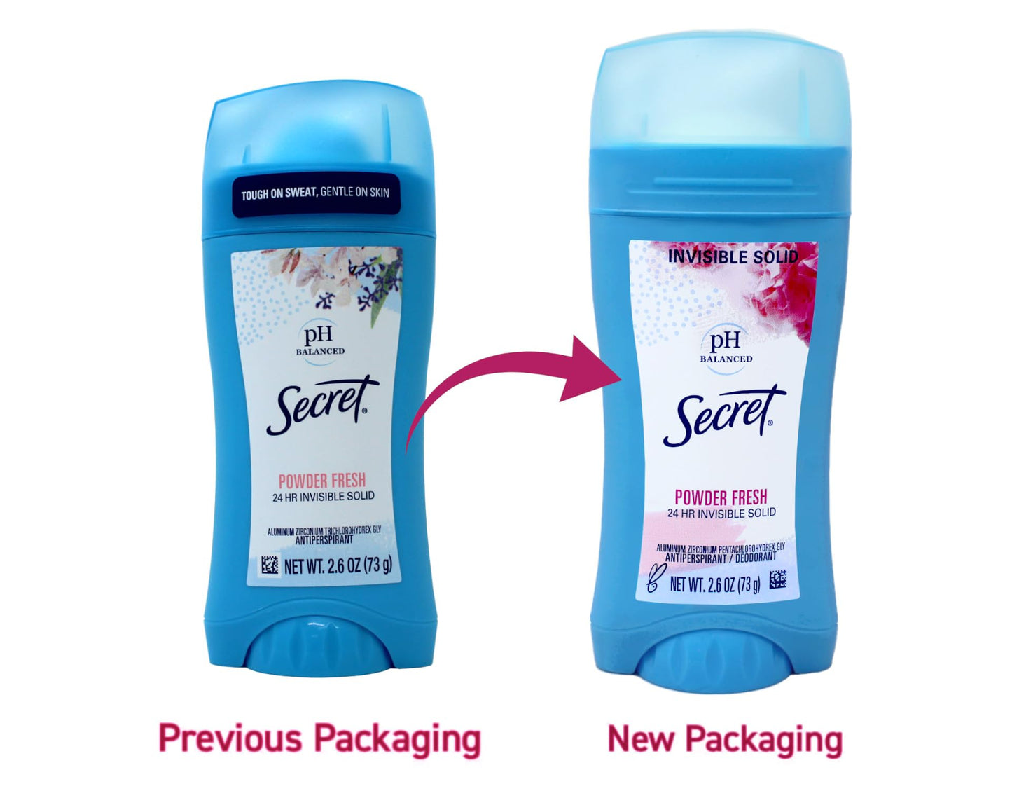 Secret Anti-Perspirant/Deodorant, Invisible Solid, Powder Fresh, 2.6 Oz (Pack of 6)