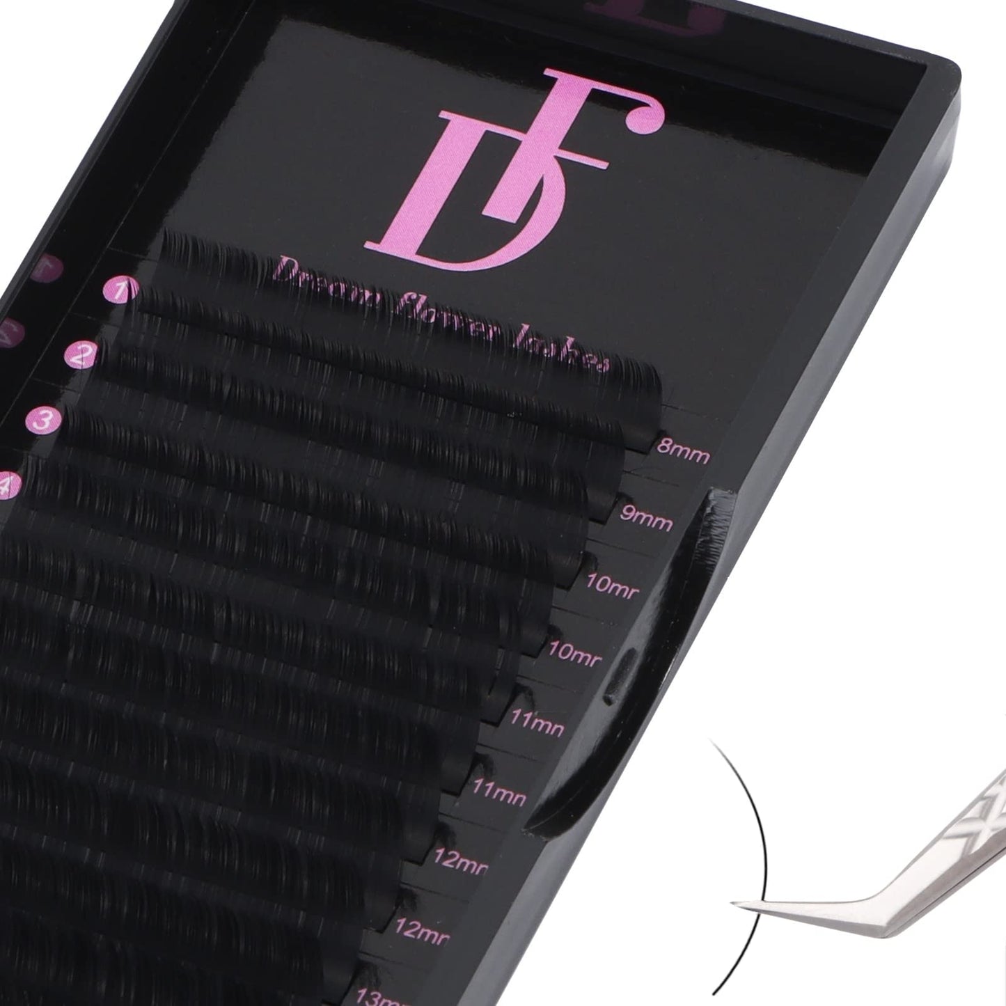 DF Lash Extension Volume Lash Extensions 0.05 CC Curl 11mm Individual Lash Extensions Classic Eyelash Extensions Soft Matte Black Single Lashes Professional Salon Use