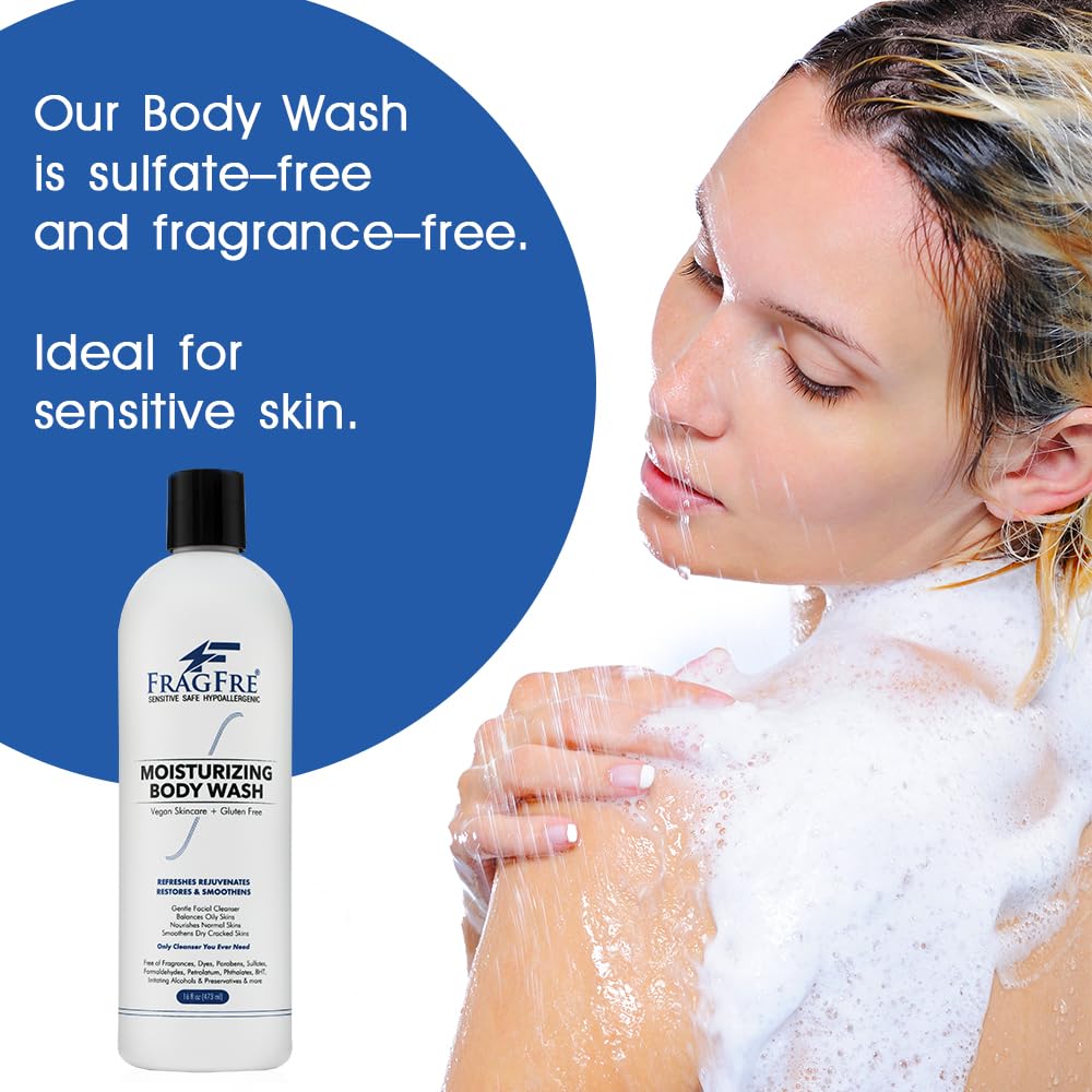 Moisturizing Body Wash - Gentle Sulfate-Free Cleanser for Normal & Sensitive Skin | 16 oz, Unscented, Vegan & Cruelty-Free