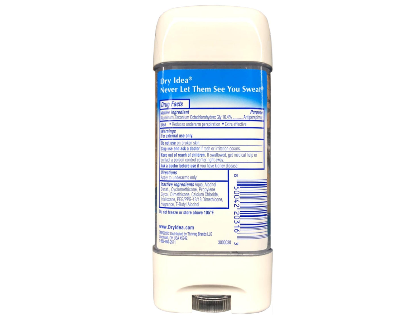 Dry Idea Advanced - Clear Gel Anti-Perspirant & Deodorant, Powder Fresh, 3-Ounce Tube (Pack of 6)