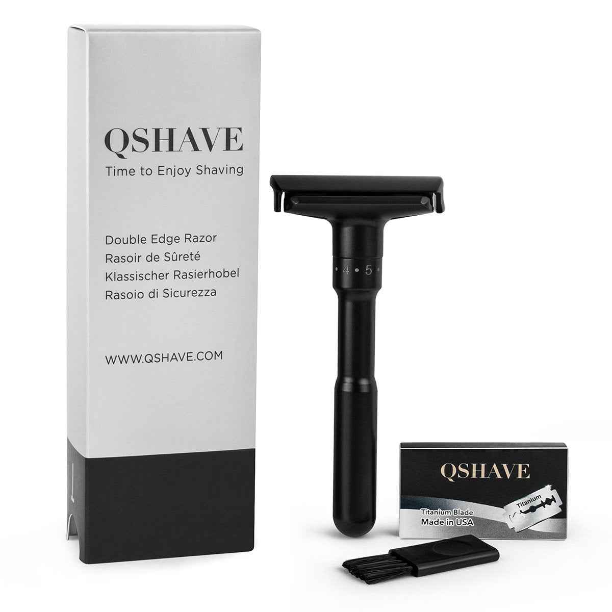 QSHAVE Adjustable Double Edge Safety Shaving Razor Deluxe Set (Razor)