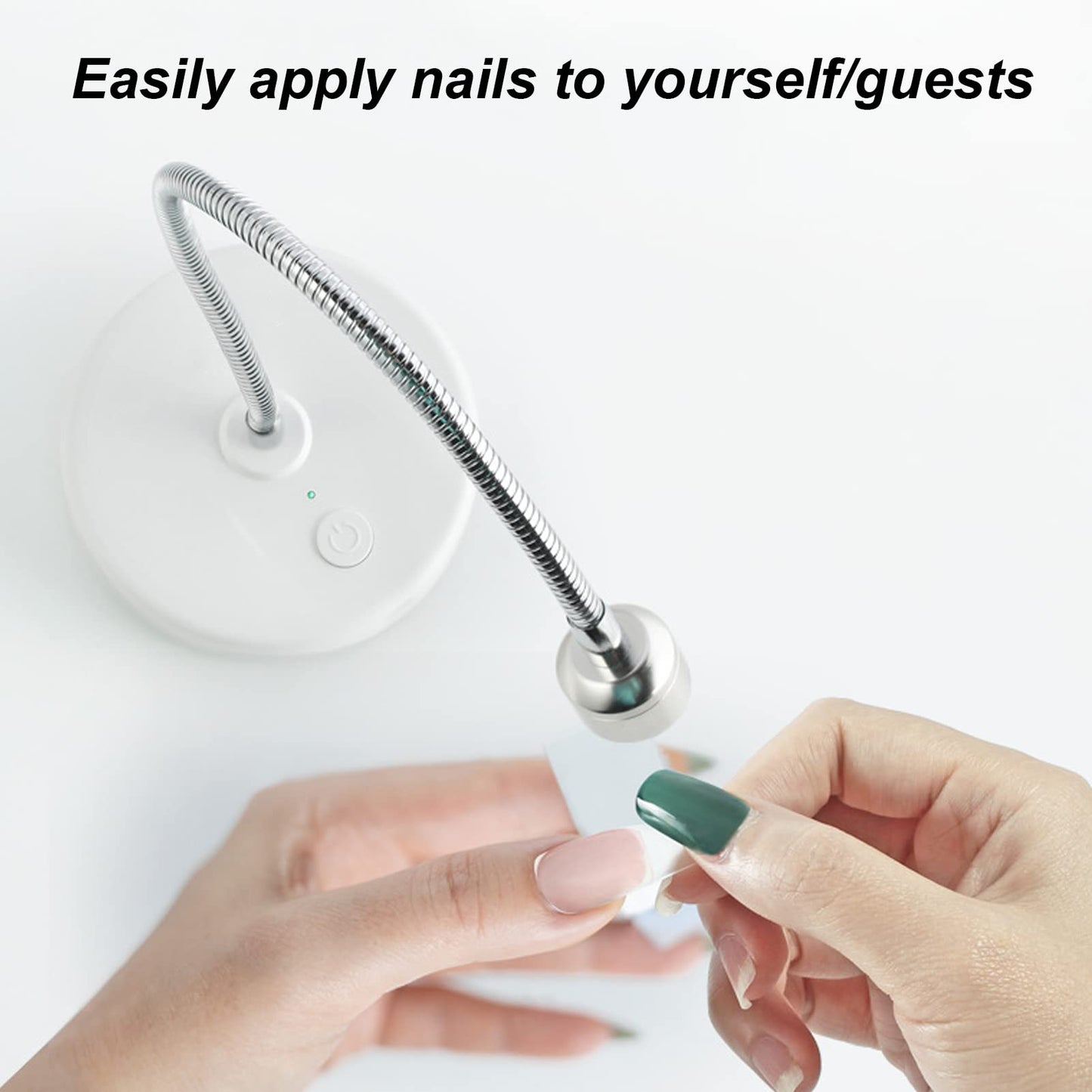 LED Nail Lamp, 3W Nail Dryer Lamp for Nails, Mini Gooseneck Nail Dryer Gel Nail Polish Curing LED Lamp Professional Nail Curing Machine, for DIY Nail Art
