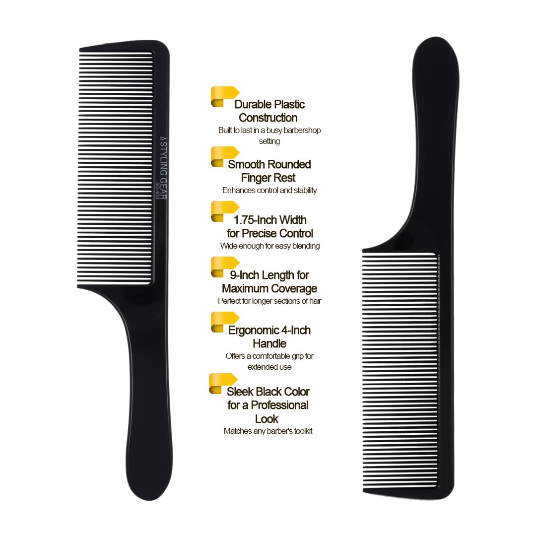 12 Pack – No. 403 Flexible Fade Barber Clipper Combs. Thin Blending & Cutting Combs for Flattops, Scissor Over Comb, Clipper Over Comb – Individually Wrapped, Stain Resistant