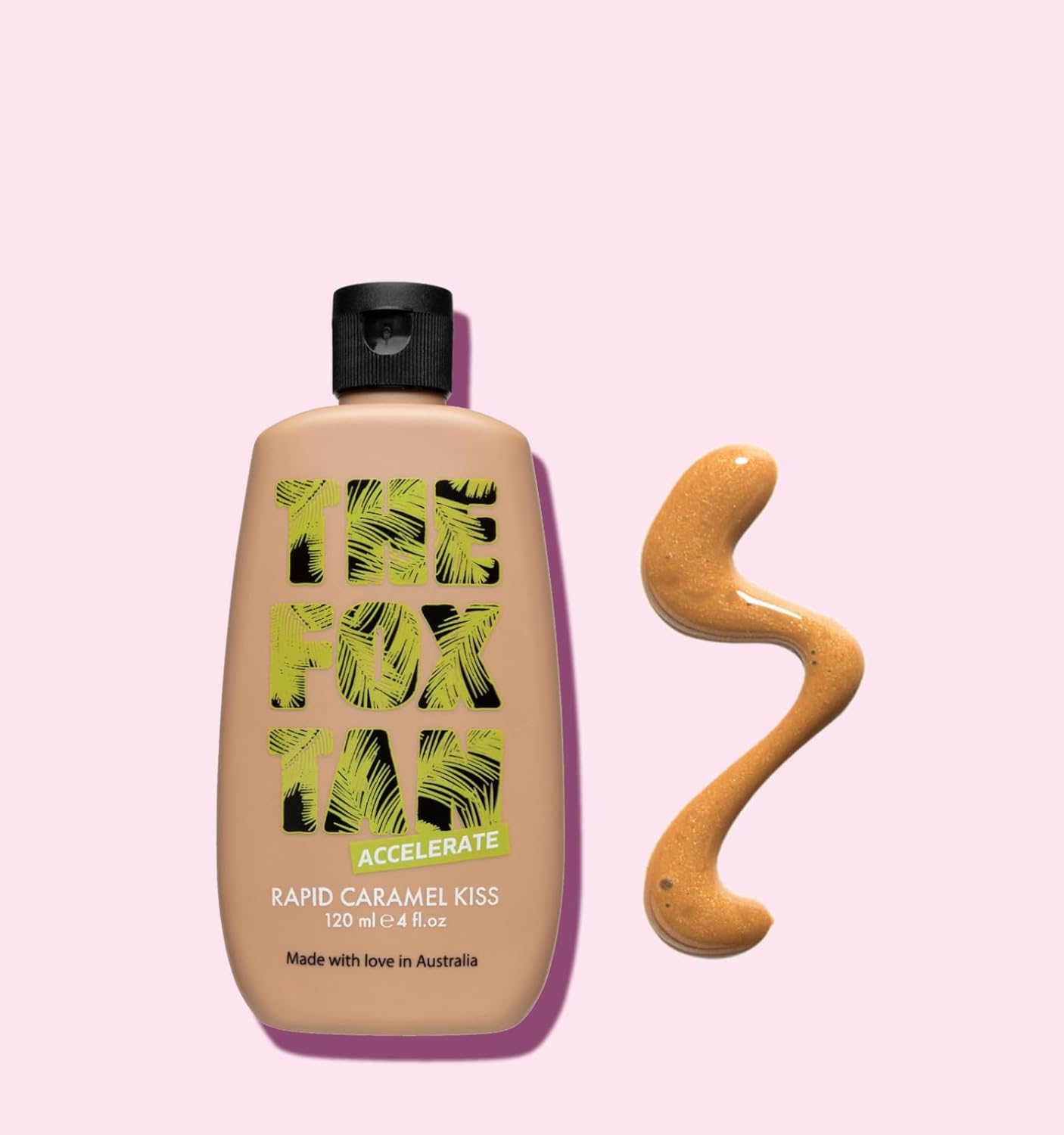 Natural Tanning Accelerator - Fox Tan Rapid Caramel Kiss | Instant Tint & Glow, Vegan, 120 mL