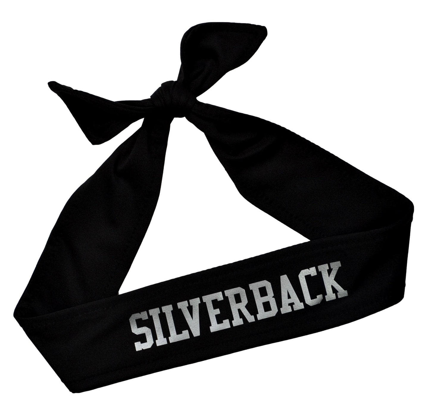 Custom Personalized Sport Tie Headband in Metallic Silver You Pick Headband Color and Font