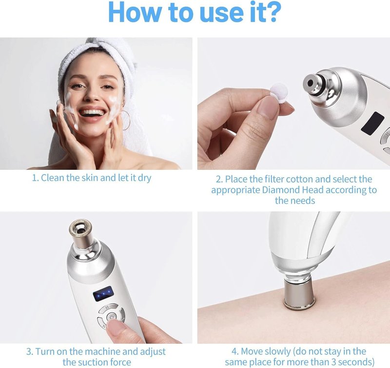 Microdermabrasion Machine - Portable Facial Skin Care Tool | Blackhead Remover Kit for Home Use