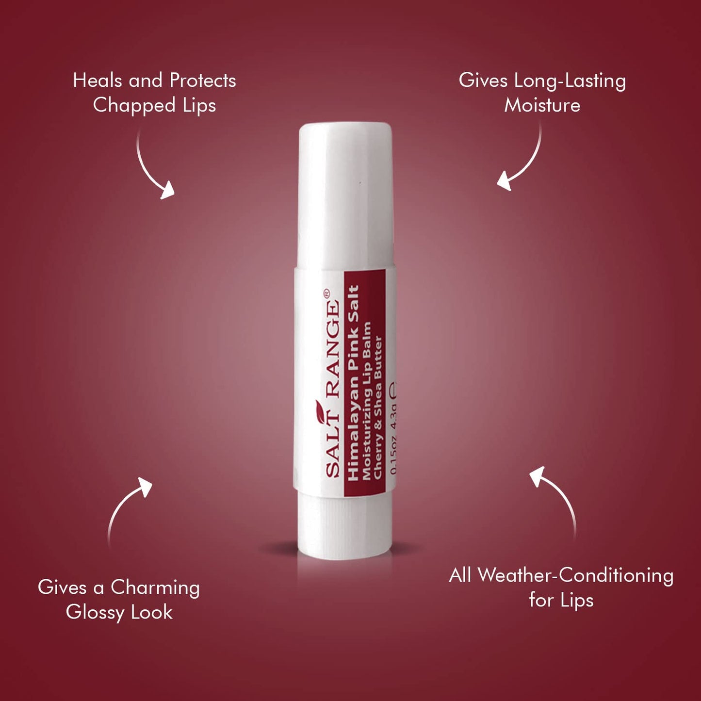 Salt Range Lip balm formulated with cherry and shea butter, 100% natural, soothing, hydrating, and deeply nourishing, Organic chapstick, 6-count pack (12 pieces total)