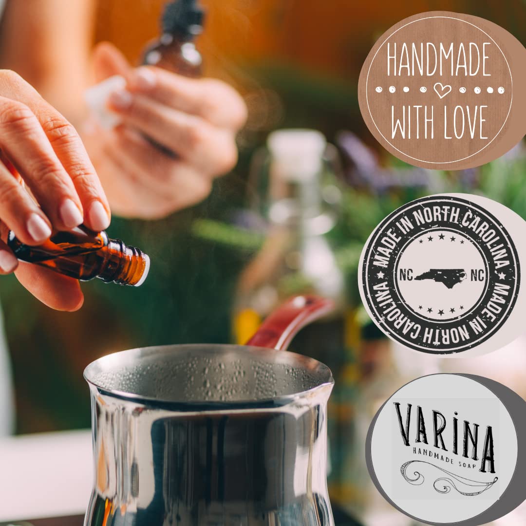 Varina Natural Antique Sandalwood Bar Soap - Gentle Cleansing for Sensitive Skin, Floral - 3 Pack