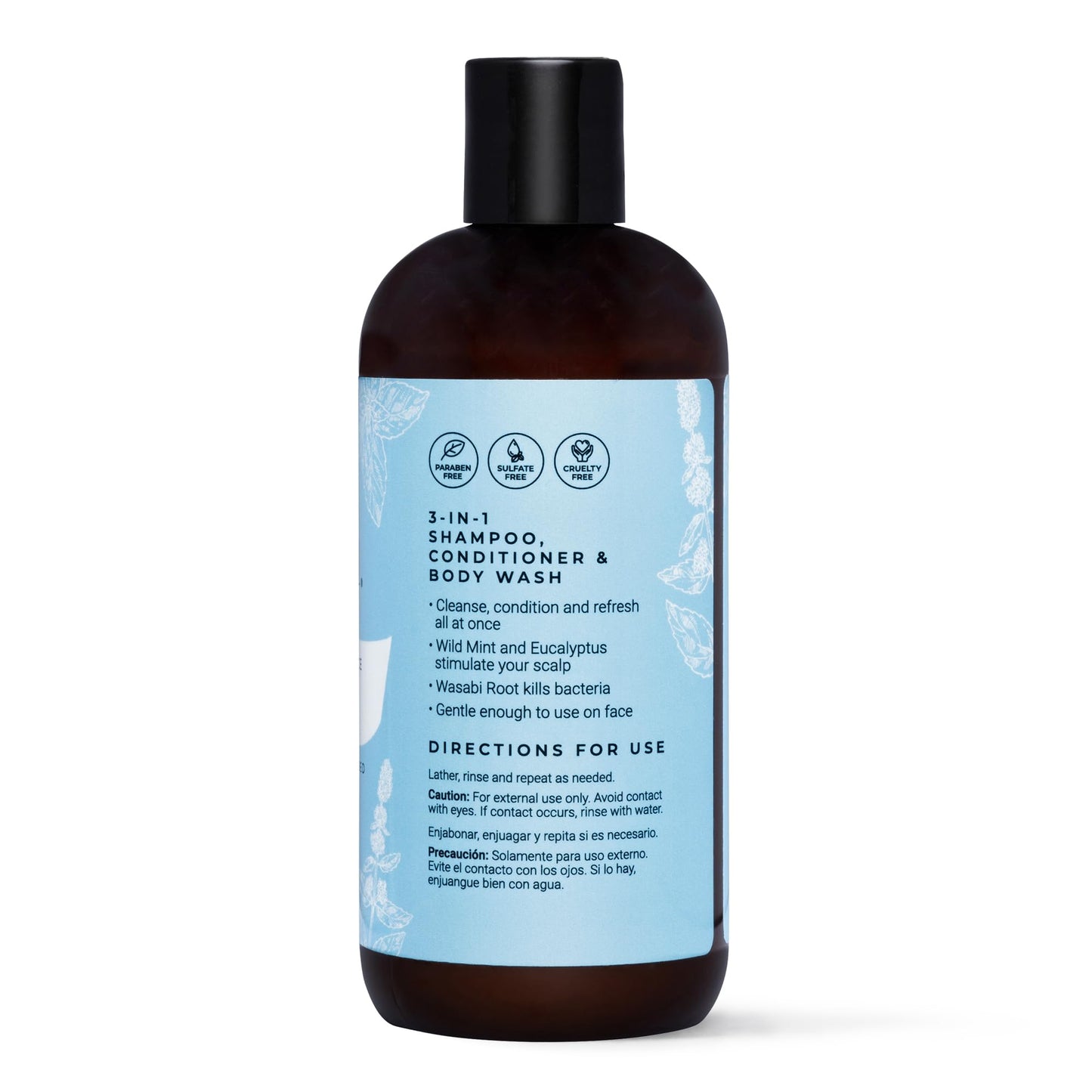 CIBU Shampoo, Conditioner & Body Wash 30021, 11.83 fl oz (350 ml), Sulfate-Free, Fresh Scent, For All Skin & Hair Types, Men/Women Hair, Body, Face & Bubble Bath