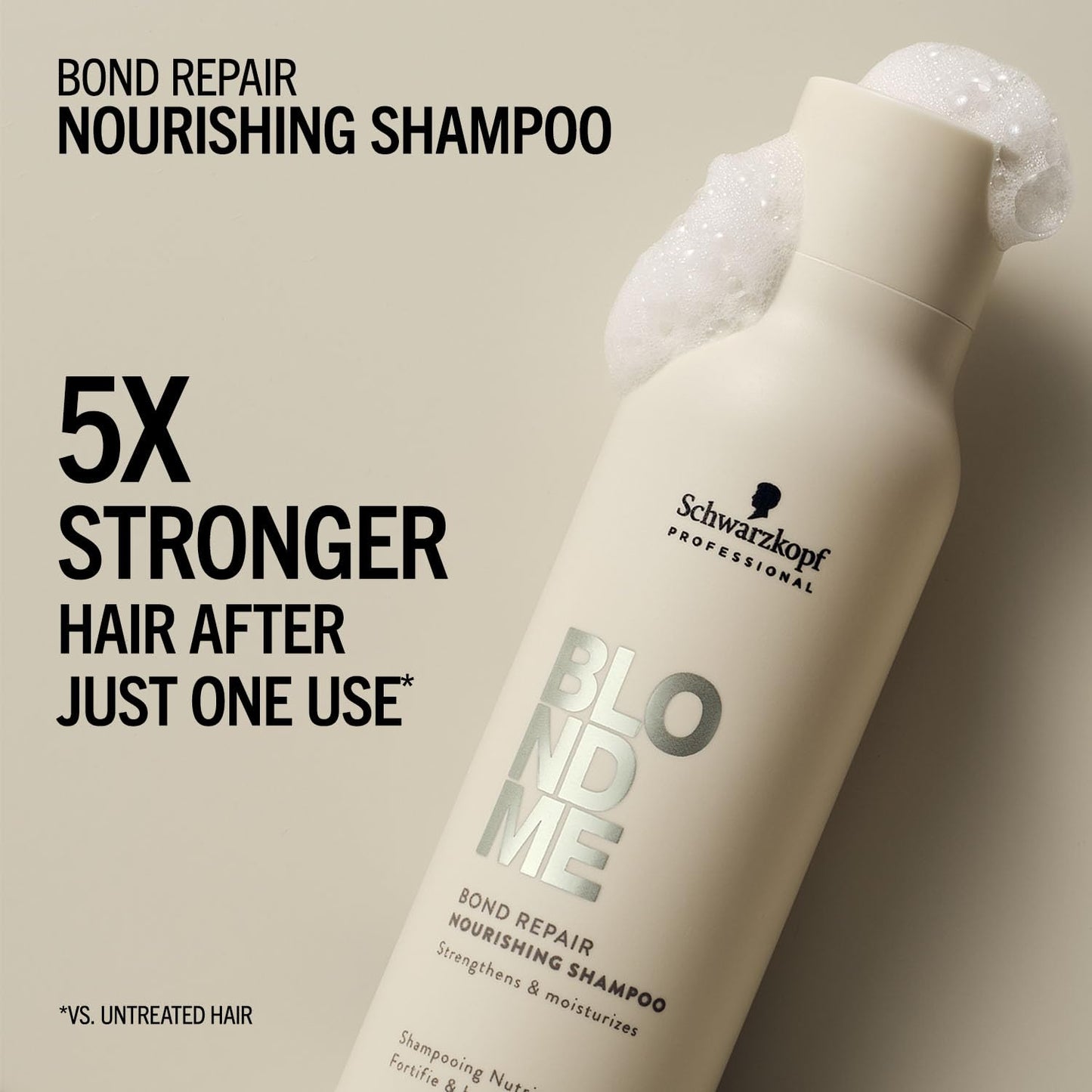 BlondMe Bond Repair Nourishing Shampoo for Blonde Hair, 10.1 Fl Oz | Adds Moisture and Softness | Strengthens, Repairs, & Prevents Breakage |For Blonde, Lightened, & Grey Hair