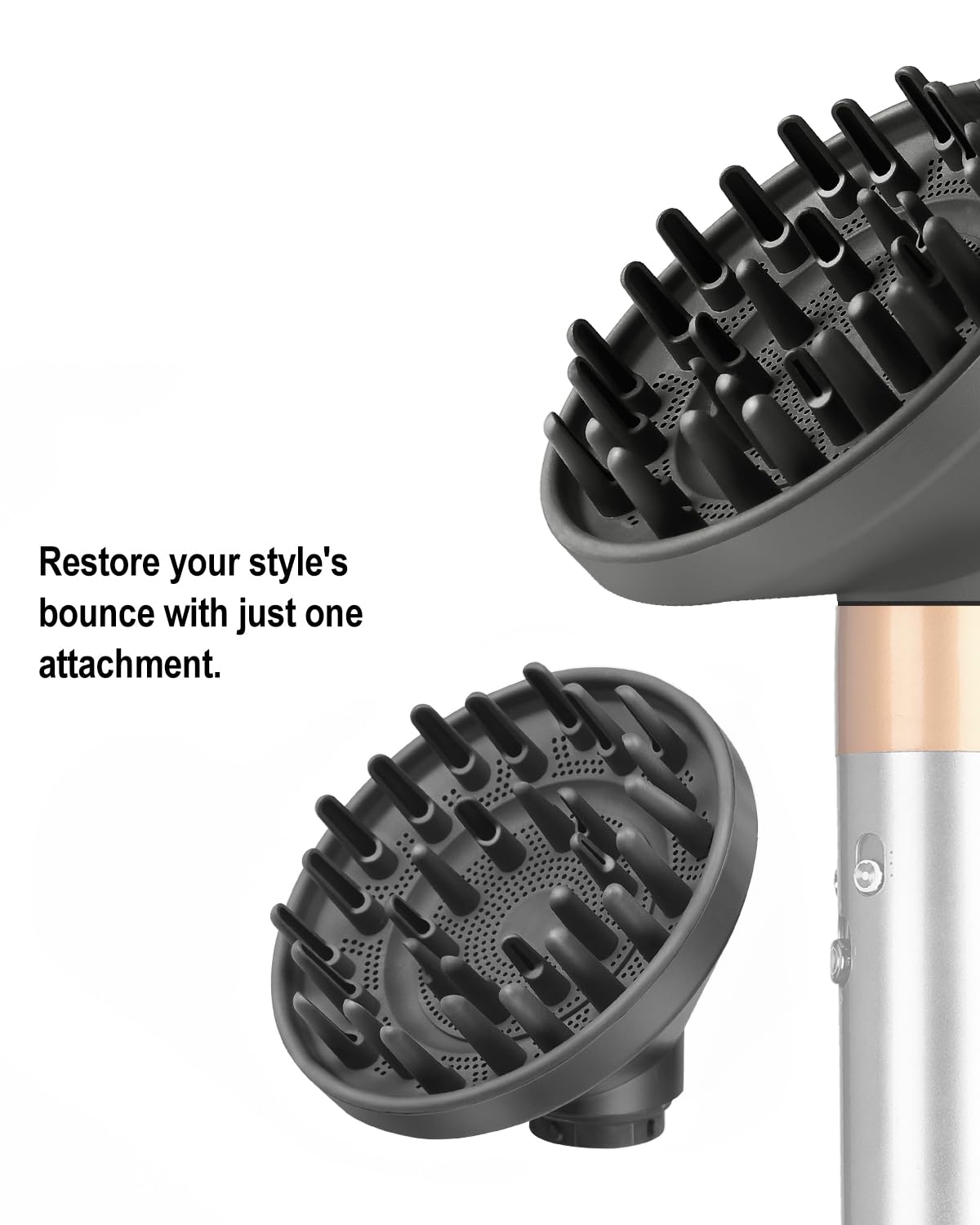 Diffuser attachment compatible with Dyson Airwrap Multi-Styler, Fast Drying, Volumizing, match HS01 HS05 i.d. Gray