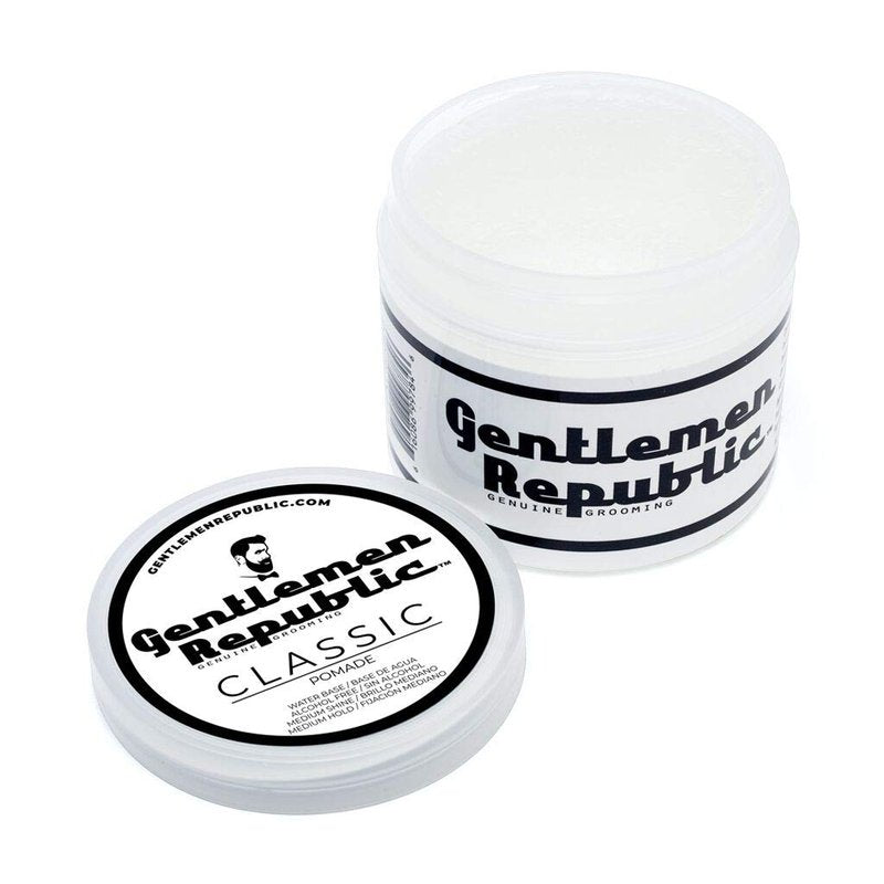 Gentlemen Republic Classic Pomade for Men - Water Based Pomade for Medium Hold & Shine, Premium Mens Hair Styling Products with No Beeswax - Ideal for Classic Styles, 4oz