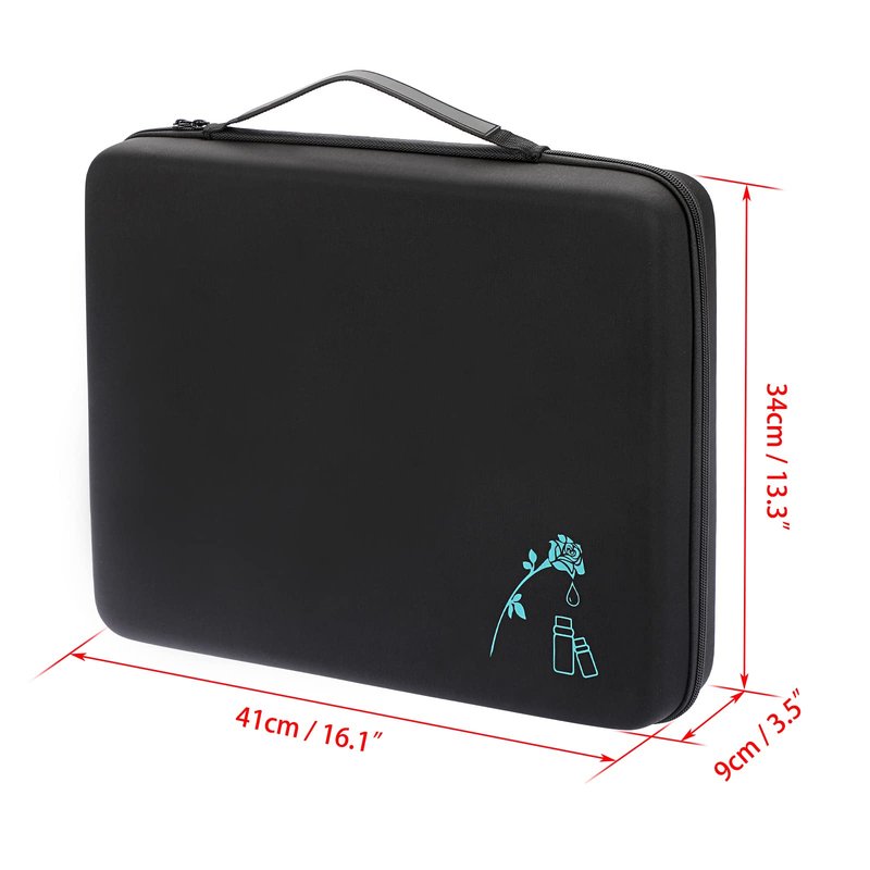 Hipiwe 120 Bottle EVA Essential Oil Storage Carrying Case Holds 5ml 10ml 15ml Bottle Hard Shell Exterior Essential Oils Organizer Holder Traveling Bag with Foam Insert & Handle, Black