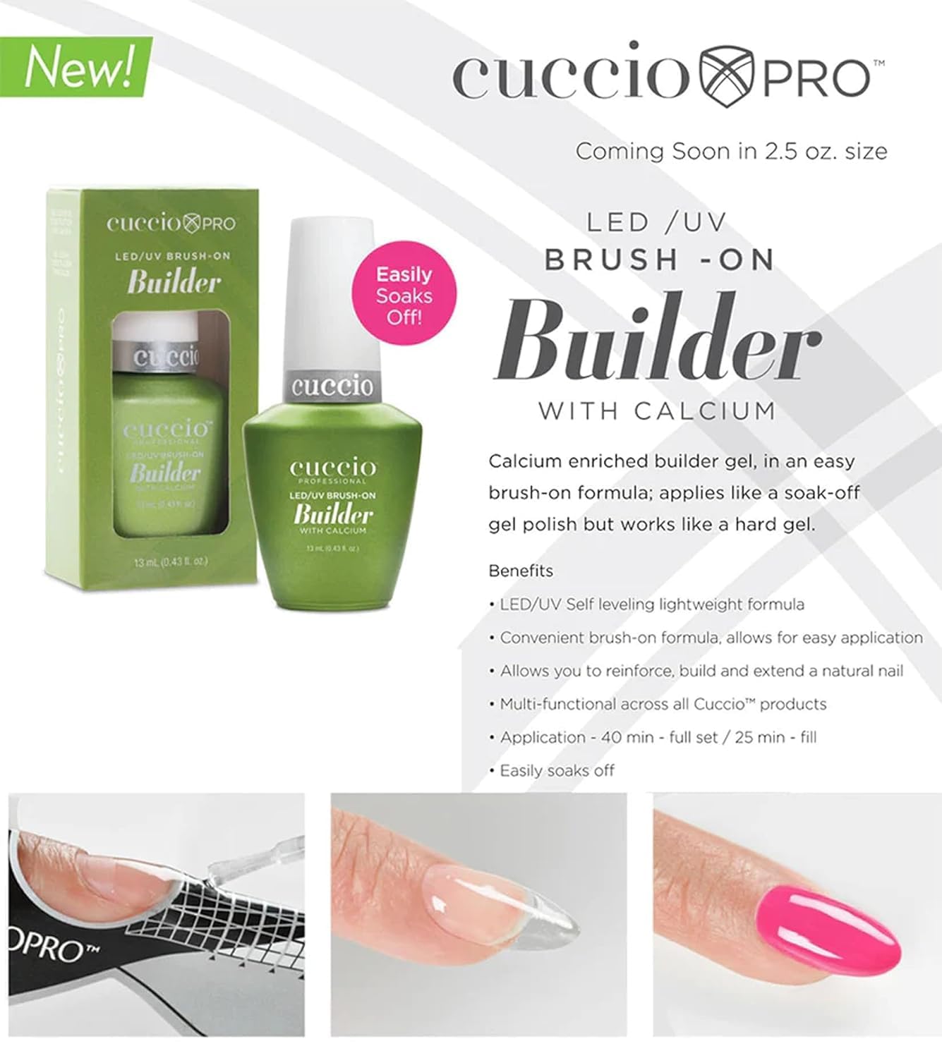 Cuccio LED/UV Universal Base Soak-Off & Brush-On Builder 0.43oz Duo Set