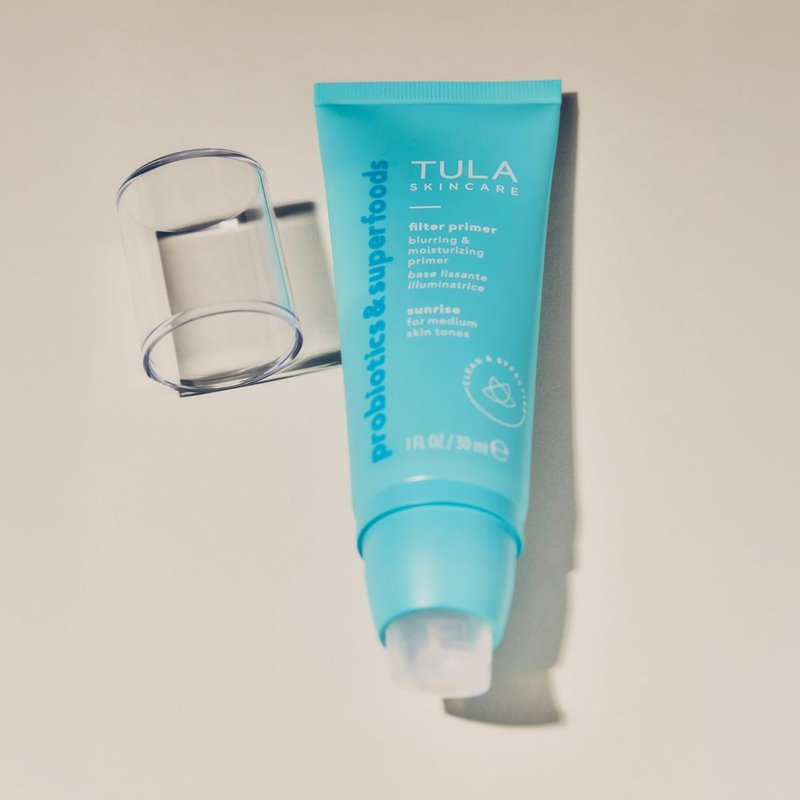 TULA Skincare Filter Primer - Blurring & Moisturizing Face Primer for Redness & Uneven Tone | Tinted with Prebiotic Extracts