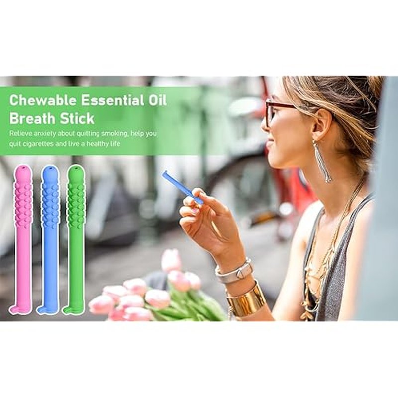 3Pcs Chewable Breather Sticks for Breath Fresh - Fruity Craving Relief, Chewable Breather, Fresh Breath Oral Fixation Replacement