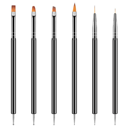 Artdone Nail Art Dotting Tools 6PCS Double-ended Brushes Kit Gel Polish