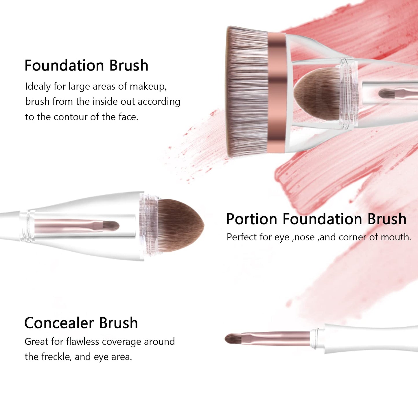 Foundation Brush, Daubigny Perfect Makeup Brush for Face Blush Liquid Powder Foundation Brush for Blending Liquid, Cream or Flawless Powder Cosmetics with Great Gift Case