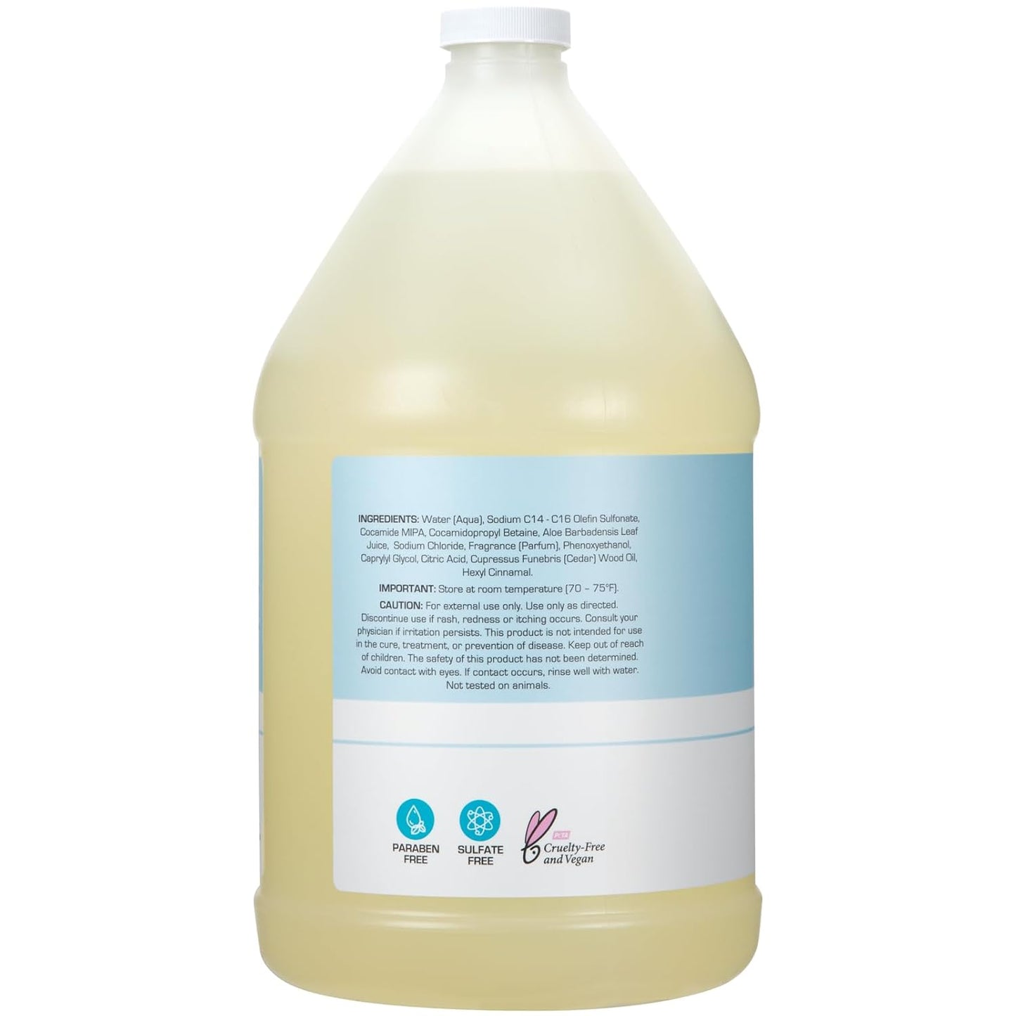 Ginger Lily Farms Moisturizing Shampoo for All Hair Types - 100% Vegan, Rain Water Scent | 1 Gallon Refill