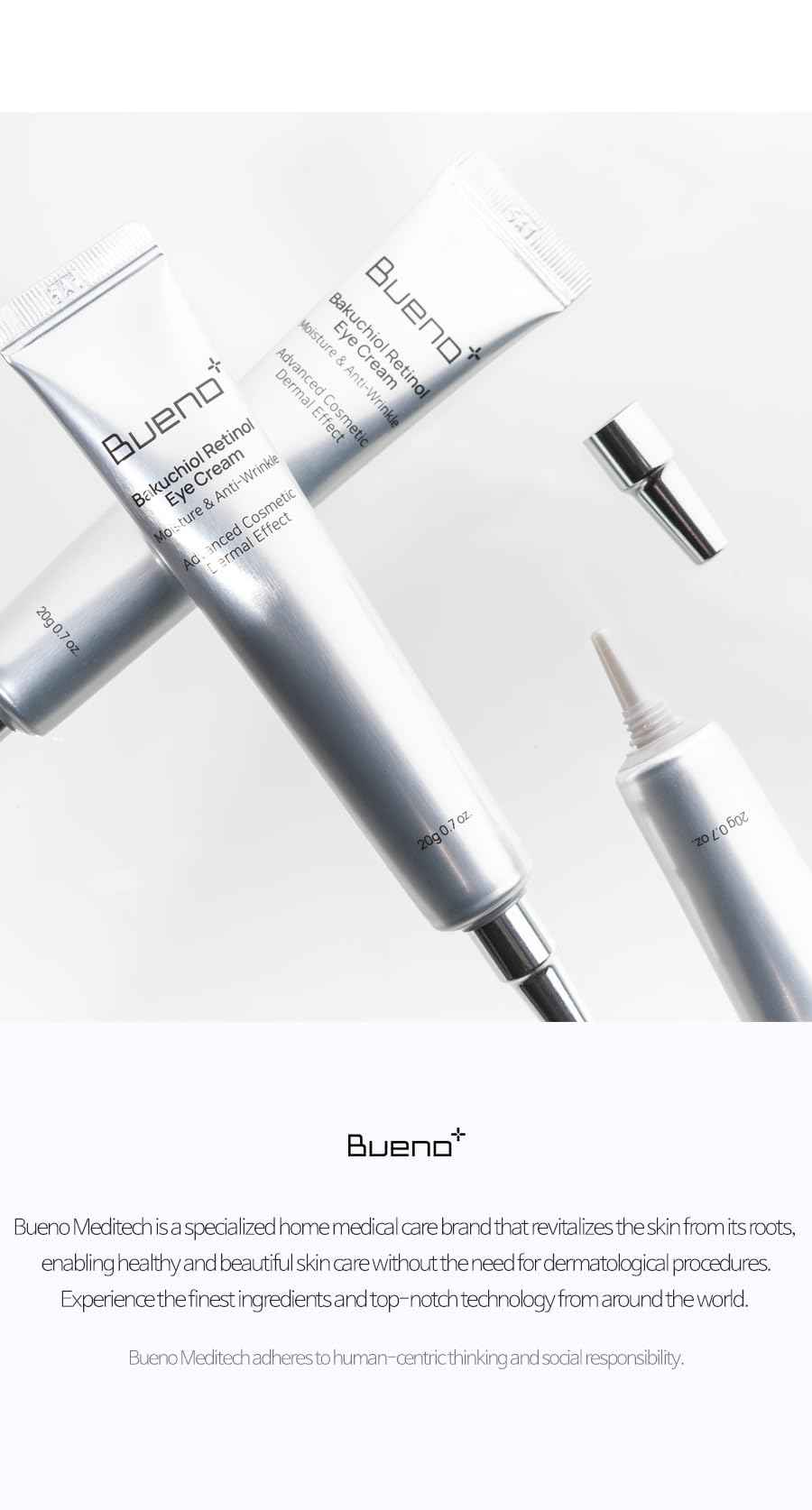 Bueno+ Bakuchiol Retinol Eye Cream 0.7 fl.oz (20g) | Eye Cream for Dark Circles, Puffiness & Wrinkles