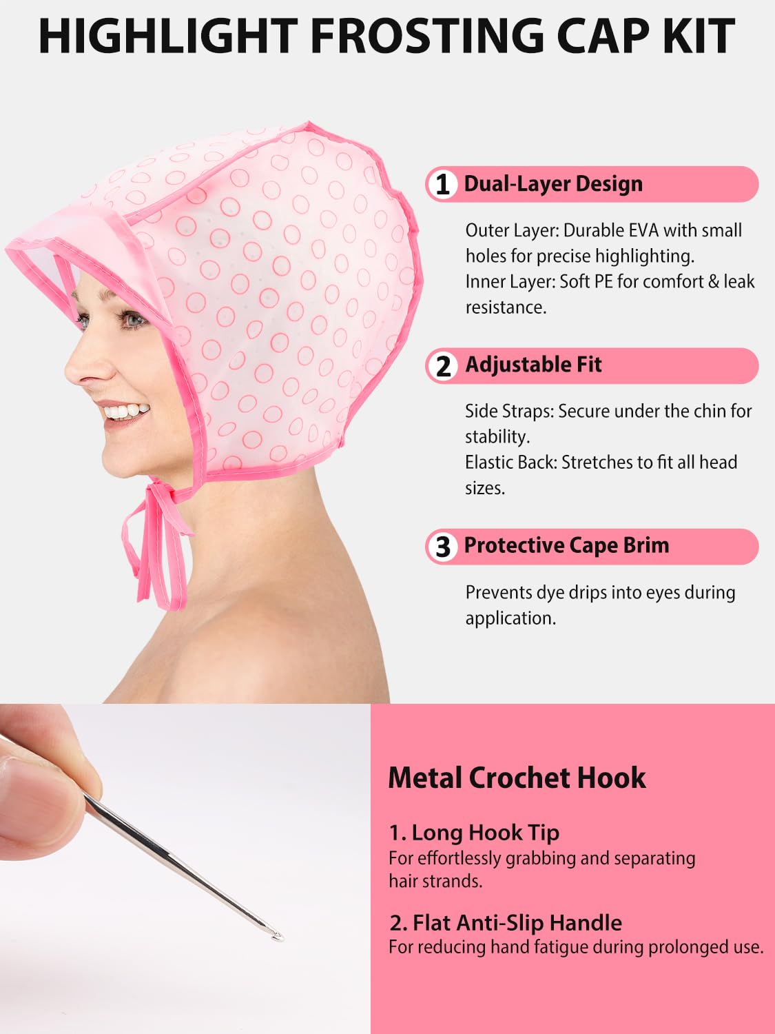 YOOVR 19PCS Hair Bleach Highlighting Kit - Complete Set with Brush, Bowl, Gloves & Frosting Cap for Home Salon Use