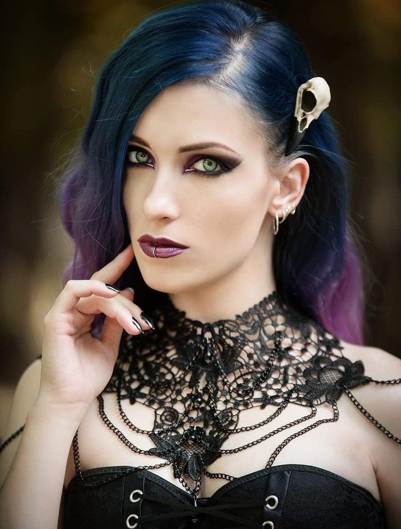 Gothic Raven Skull Hair Clip - Witchy Viking Wedding Accessory | Bridal Barrette for Unique Brides