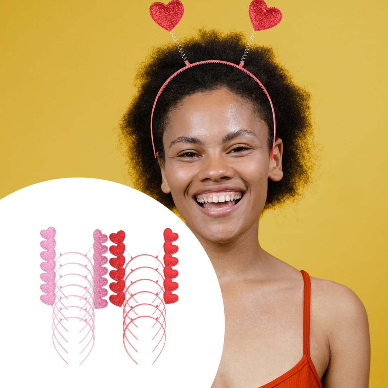 FOMIYES 12pcs Heart-Shaped Sequin Love Headbands Love Headpiece Cute Headgear Red Headband Red Decor Fashionable Valentine s Day Heart Headbopper Fabric Antenna Miss -shaped