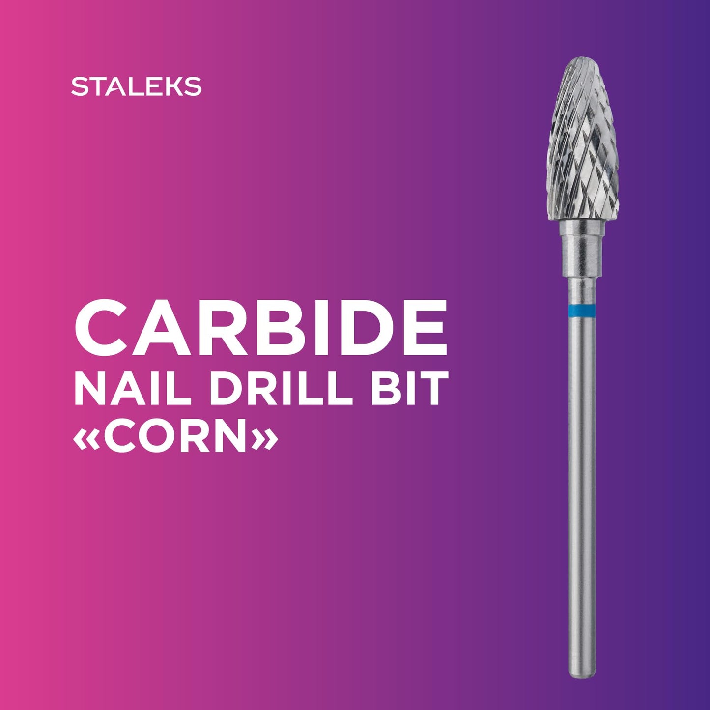 STALEKS PRO Expert Carbide Nail Drill Bit (Corn, Blue, 6mm Head / 14mm WP) – Medium Hardness for Artificial Nail Correction & Gel Polish Removal in Hardware Manicure/Pedicure