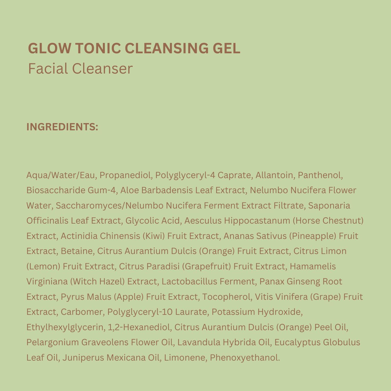Pixi Glow Tonic Cleansing Gel | Glycolic Acid Facial Cleanser | Gently Exfoliates, Tones & Energizes Skin | With Ginseng, Aloe & Horse Chestnut | 4.57 fl oz/135ml
