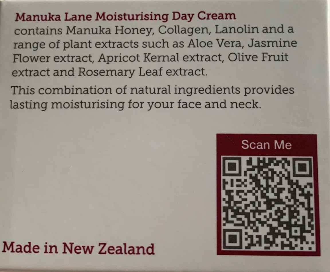 Manuka Lane Luxury Moisturizing Day Cream The Ultimate Skin Moisturizer with real New Zealand Manuka Honey, Hydrolyzed Collagen, and skin-enriching Lanolin