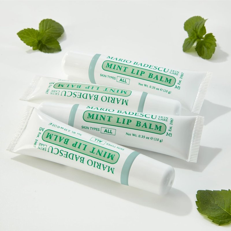 Mario Badescu Moisturizing Mint Lip Balm for Dry Cracked Lips, Infused with Coconut Oil and Shea Butter, Ultra-Nourishing Lip Care Moisturizer for Soft, Smooth and Supple Lips, 3 Pack