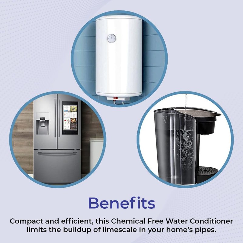 SAGEFINDS Chemical Free Water Conditioner | Reduces Limescale Buildup | Softens Hard Water | For Standard 3/4-Inch Pipes | Easy Install