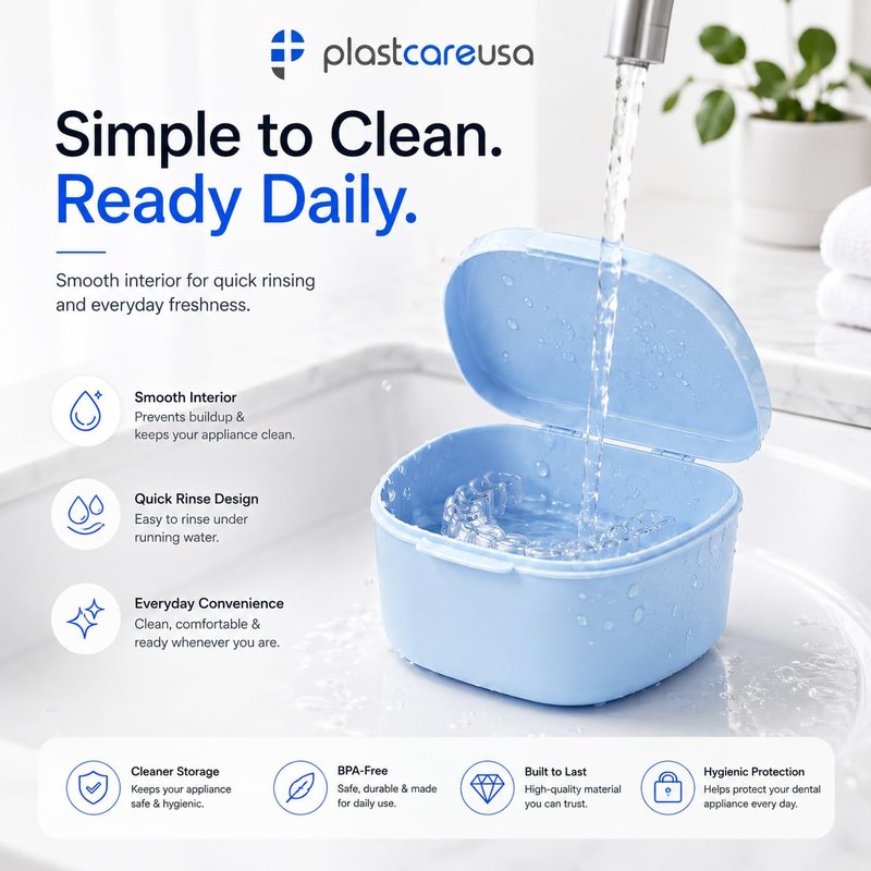 Denture Cases 30 Bulk Pack - Dental Box For Artificial Teeth, Mouth Guard, Night Guard, Gum Shields, Retainer - Denture Bath Container for Women and Men - Travel Denture Cup by PlastCare USA