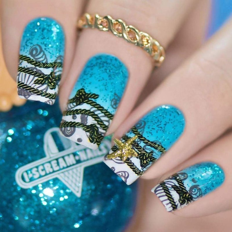 Whats Up Nails - Nautical Sea Stamping Plates 2 pack (B020, B038) for Nail Art Design