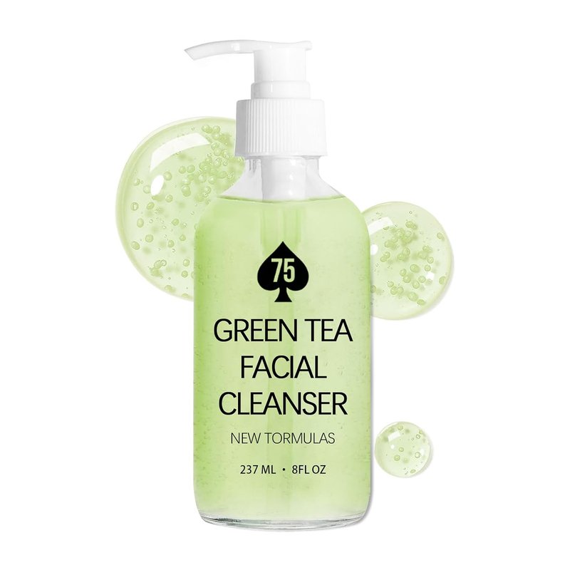 Green Tea Face Wash - Hydrating Facial Cleanser with Vitamins A, C, E & Kale Extract | Vegan, pH-Friendly, 237ML/8 oz