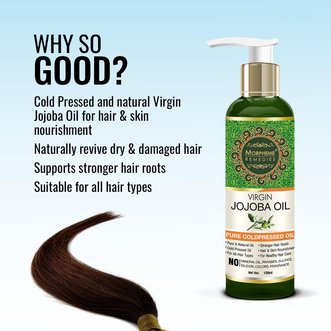 Morpheme Remedies Jojoba Oil - Cold Pressed Virgin Oil for Skin & Hair | 120ml