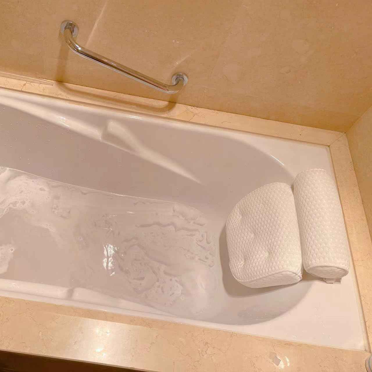 AYANG Bath Pillow for Bathtub, Bath Pillows for Tub with 4D, Non Slip Bath Neck Spa Pillows Headrest Cushion for Back, Bath Pillow Fit Hot Tub, Easy to Wash, Spa Gifts Bathtub Accessories