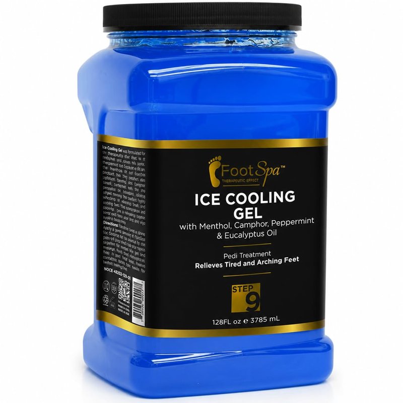 Foot SPA - Massage Cooling Gel for Pedicure Treatment with Menthol, Camphor, Peppermint and Eucalyptus Oil, Professional Strength Foot and Leg Ice Cooling Gel Therapy