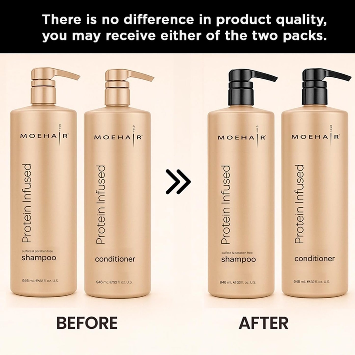 MOEHAIR Protein Infused Shampoo and Conditioner Set for Dry & Damaged Hair | Strengthens Hair Fiber | Sulfate & Paraben Free | Adds Shine, Softens & Hydrates Hair (32 Fl Oz)