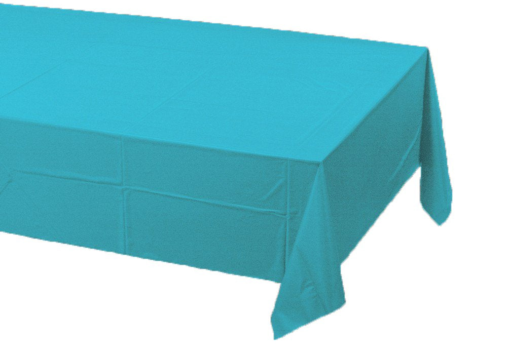 Creative Converting Tissue/Poly Tablecover Table Cover, 54" x 108", Bermuda Blue