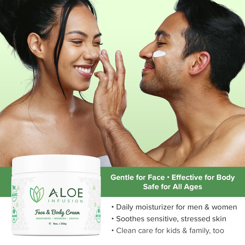 Aloe Infusion Aloe Vera Face & Body Cream – 4 Ounce