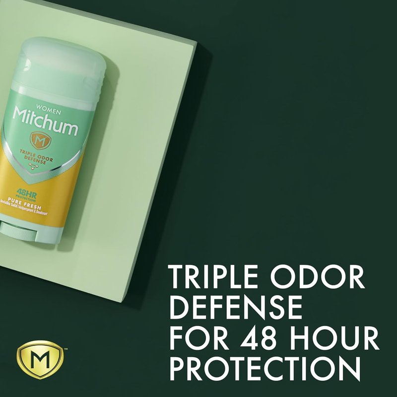 Mitchum Women Triple Odor Defense Invisible Solid 48HR Antiperspirant & Deodorant, Pure Fresh, 2.7 OZ - 6 Pack