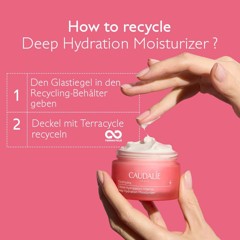 Caudalie VinoHydra Deep Hydration Moisturizer with Hyaluronic Acid, Shea Butter, and Grape Water, to Intensely Hydrate, Nourish, and Soothe - 50 mL
