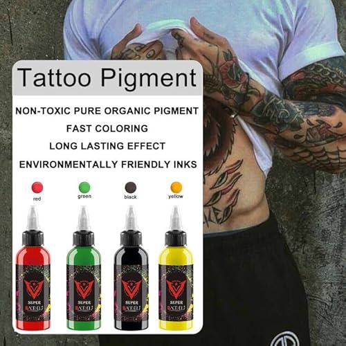 BaodeLi 14 Color 30 ml Tattoo Ink Kit with Microblade Paint and UV Ink - Dynamic Ink Set for Tattoo Equipment and Gun - Includes Green Soap