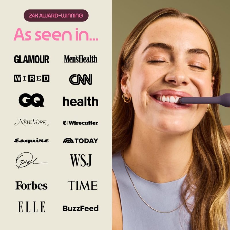Quip Sonic Toothbrush for Adults with Timer - Includes Extra Brush Head and Travel Cover Mount - Electric, Soft Bristle Refill Head, Metal Handle, 3 Month Battery Life - Travel Toothbrush - Slate